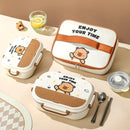 Axyaa Kids Stainless Steel Lunch Box Set with Cutlery & Carry Bag