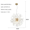 Axyaa Nordic Dandelion Chandelier Gold/Chrome Crystals Pendant Lights Bar Lamp