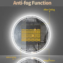 Axyaa LED Round Bathroom Mirror 600/800mm Dimmable Backlit Lighted Anti-fog Vanity Makeup Mirror
