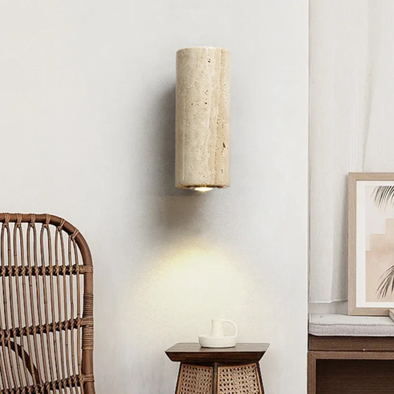 Axyaa Yellow Marble LED Wall Lamp for Bedroom and Living Room