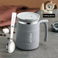 Axyaa Stainless Steel Coffee Mug with Spoon, Lid, and Handle - 500ml