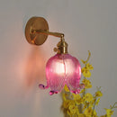 Axyaa Loft Amber Glass LED Wall Light Fixture with Vintage Knob Switch