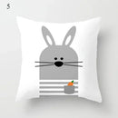 Axyaa Cloud Moon Star Pattern Pillowcase White Grey Letters Printed Home Decor
