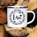 Axyaa Strong Beautiful Christian Enamel Coffee Cup, Vintage Outdoor Travel Mug
