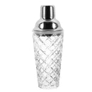 Axyaa Crystal Cocktail Shaker: 17oz Martini Shaker with Metallic Lid & Strainer