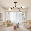 Axyaa Black Modern 3-Light Chandelier for Living Room, Bedroom, and Kitchen