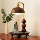 Coconut Shell Lamp - Southeast Asian Style, Bedroom, Living Room Table Lamp by Axyaa