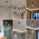 Axyaa Firefly Crystal Chandelier: Modern Art Deco Stainless Steel Lighting
