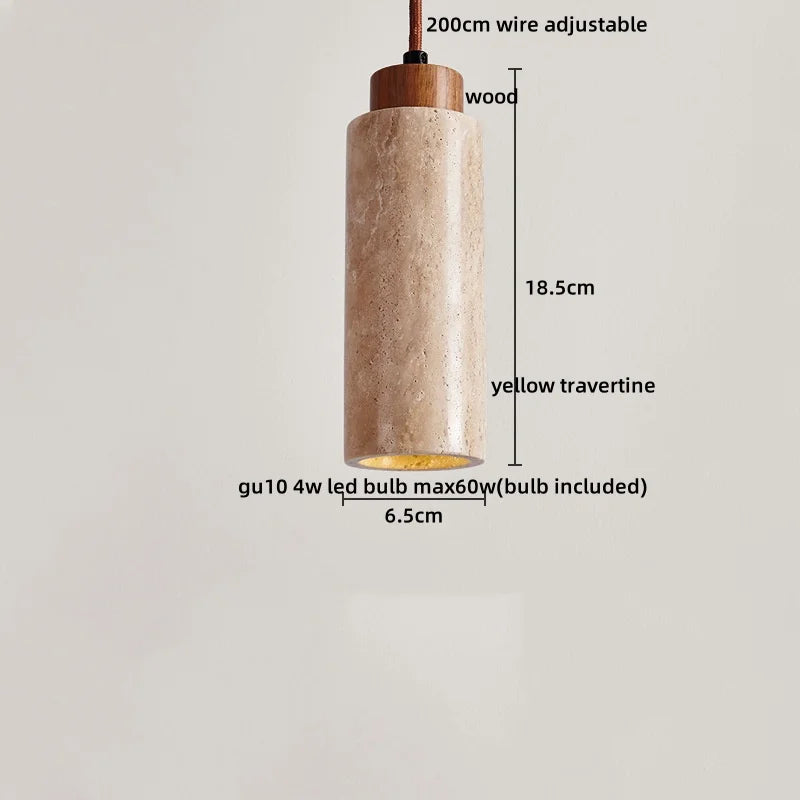 Axyaa Travertine LED Pendant Lamp for Bar, Bedroom, Living Room - Small Hanging Lights