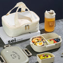Axyaa 3-Compartment Bento Box 800ml: Microwave Safe Lunch Box for School Kids
