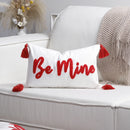 Axyaa Red & White Velvet Embroidered Couple Cushion Cover Set