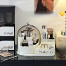 Axyaa Rotating Makeup Organizer for Desktop with Transparent Dustproof Design