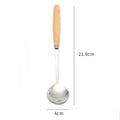 Axyaa Stainless Steel Wooden Cutlery Set
