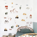 Axyaa Boho Cow Farm Animal Vinyl Wall Sticker for Kids Nursery Bedroom Decor