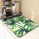 Axyaa Leaves Print Silicone Placemats - Absorbent Kitchen Dish Mat