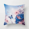 Axyaa Butterfly Flower Polyester Cushion Cover