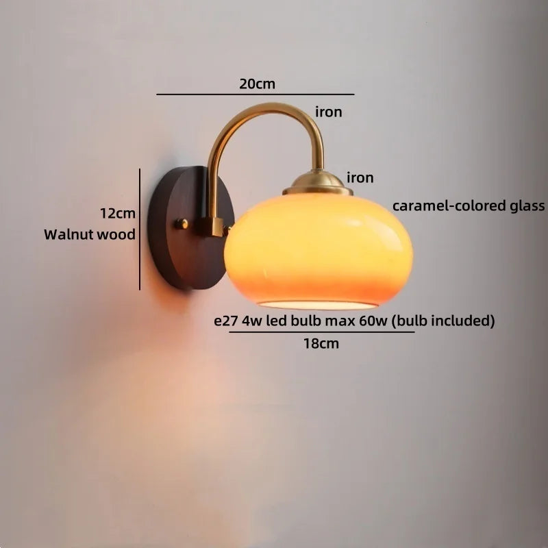 Axyaa Round Glass LED Wall Lights Switch for Indoor Luxury Living Room