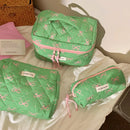 Axyaa Floral Cosmetic Bag Set - 3pcs Portable Toiletry Organizer for Women
