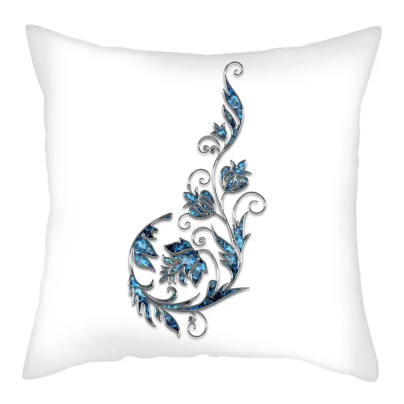 Axyaa Blue Flower Pattern Pillow Case