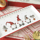 Axyaa Santa Relief Pattern Ceramic Plate for Festive Dining
