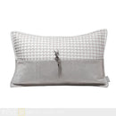 Axyaa Luxe White Leather Woven Horsehair Cushion Pillowcase for Villa Model Room