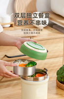Axyaa Double-Layer Stainless Steel Bento Lunch Box & Vacuum Lifting Pot