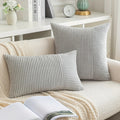 Axyaa Polyester Cushion Cover Stripe Pillow White Beige Pink Solid Color Home Decor