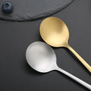 Axyaa 30-Piece Matte Stainless Steel Gold Dinnerware Set