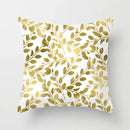 Axyaa Gold Leaf Polyester Cushion Cover - Decorative Sofa Pillow Cover