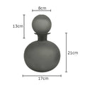 Frosted Glass Vase with Artificial Flowers - Axyaa Aesthetic Decor