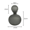 Frosted Glass Vase with Artificial Flowers - Axyaa Aesthetic Decor