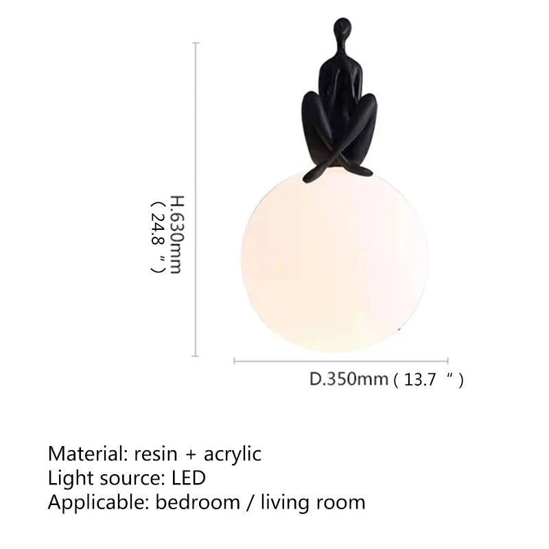 Axyaa Nordic Resin Table Lamp LED Desk Light for Home Living Room