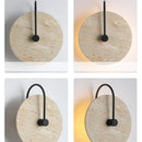 Axyaa Iron LED Wall Lights Round Yellow Travertine Japan Style Bedroom Lamparas