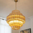 Axyaa Gold Crystal LED Chandeliers for Living Room Luxury Lighting Fixture