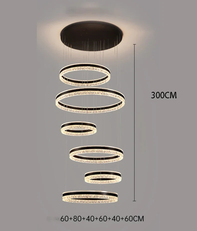 Axyaa Stainless Steel LED Chandelier for Nordic Home Decor & Dining Room Lighting