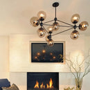 Axyaa Nordic Retro Industrial Cognac Glass Chandelier for Home and Retail