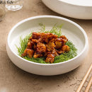 Axyaa Circular Ceramic Salad Plate Set for Molecular Cuisine and Steaks
