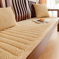 Axyaa Thick Corduroy Sofa Cushion - Anti Slip Solid Wood Seat Covers, Gray