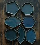 Axyaa Geometric Dessert Plate Set for Tea, Pastries, Snacks, and Fruits