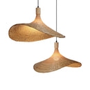 Axyaa Bamboo Pendant Light - Elegant Rattan Hat Lamp for Tea Room and Staircase