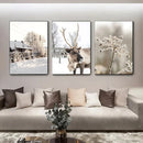 Nordic Elk House Winter Canvas Wall Art by Axyaa