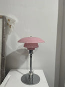 Axyaa Glass Pink LED Table Lamp for Modern Minimalist Girl Bedroom