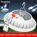 Axya Solar Rechargeable LED Camping Light with Remote Control - Portable Outdoor Lantern