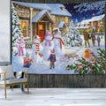Axyaa Santa Claus and Kids Wall Tapestry for Festive Living Room Decor
