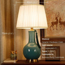 Axyaa Green Ceramics Table Lamp LED Modern Design for Home Bedroom