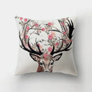 Deer Animal & Natural Leaves Cushion Cover by Axyaa - Home Decoration