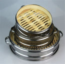 Axya Stainless Steel Bamboo Steamer Set for Cooking Various Foods