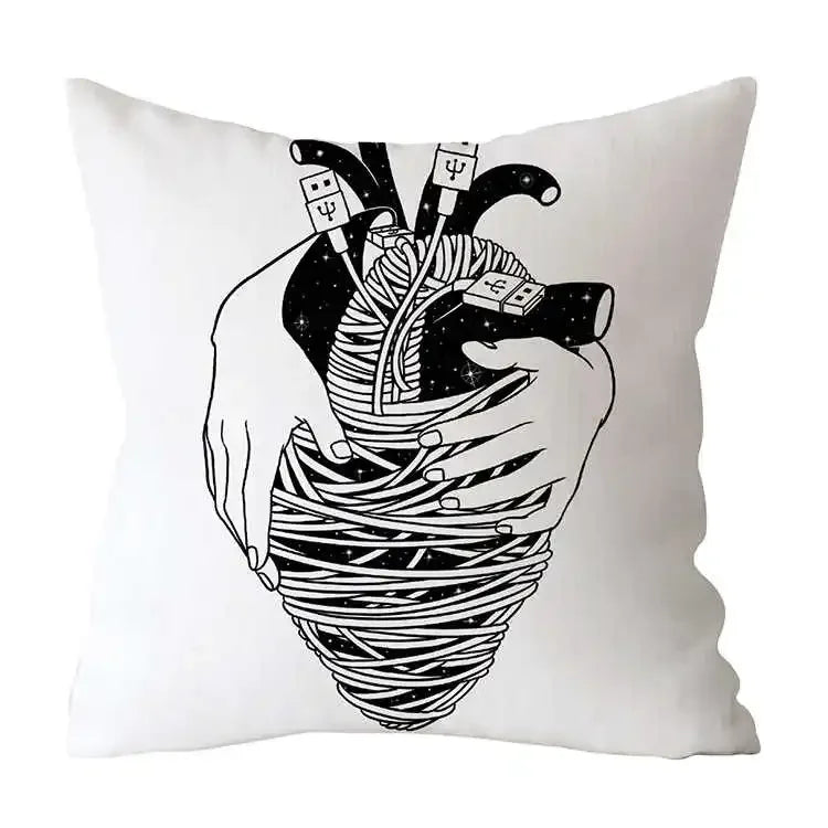 Axyaa Art Pattern Throw Pillow Case for Home Sofa Seat Room Decor