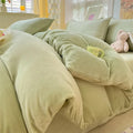 Axyaa Milk Velvet Winter Queen Duvet Cover Set, Soft & Cozy Coral Fleece Quilt