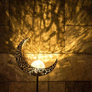Axyaa Cat Moon Solar Lamp: Outdoor Iron Garden Light, Auto On/Off, Waterproof Yard/Patio Decor